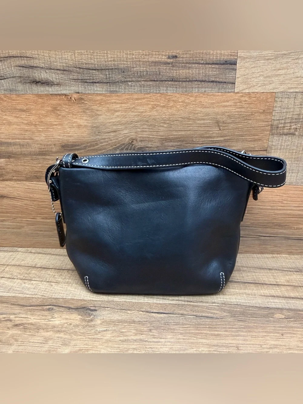 Vtg  Coach Leatherware Est. 1941 Mini Baguette Purse  Hand Bag Black